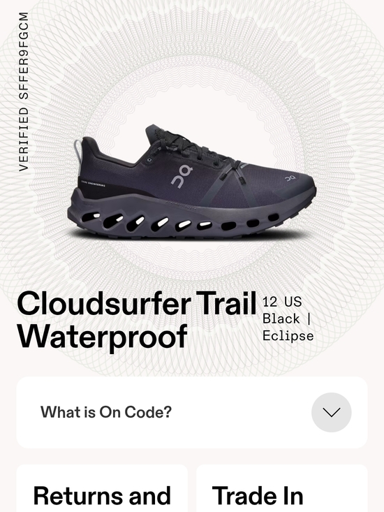 On Cloudsurfer Trail Waterproof Men\'s Athletic Shoes - Black/Eclipse main image 6